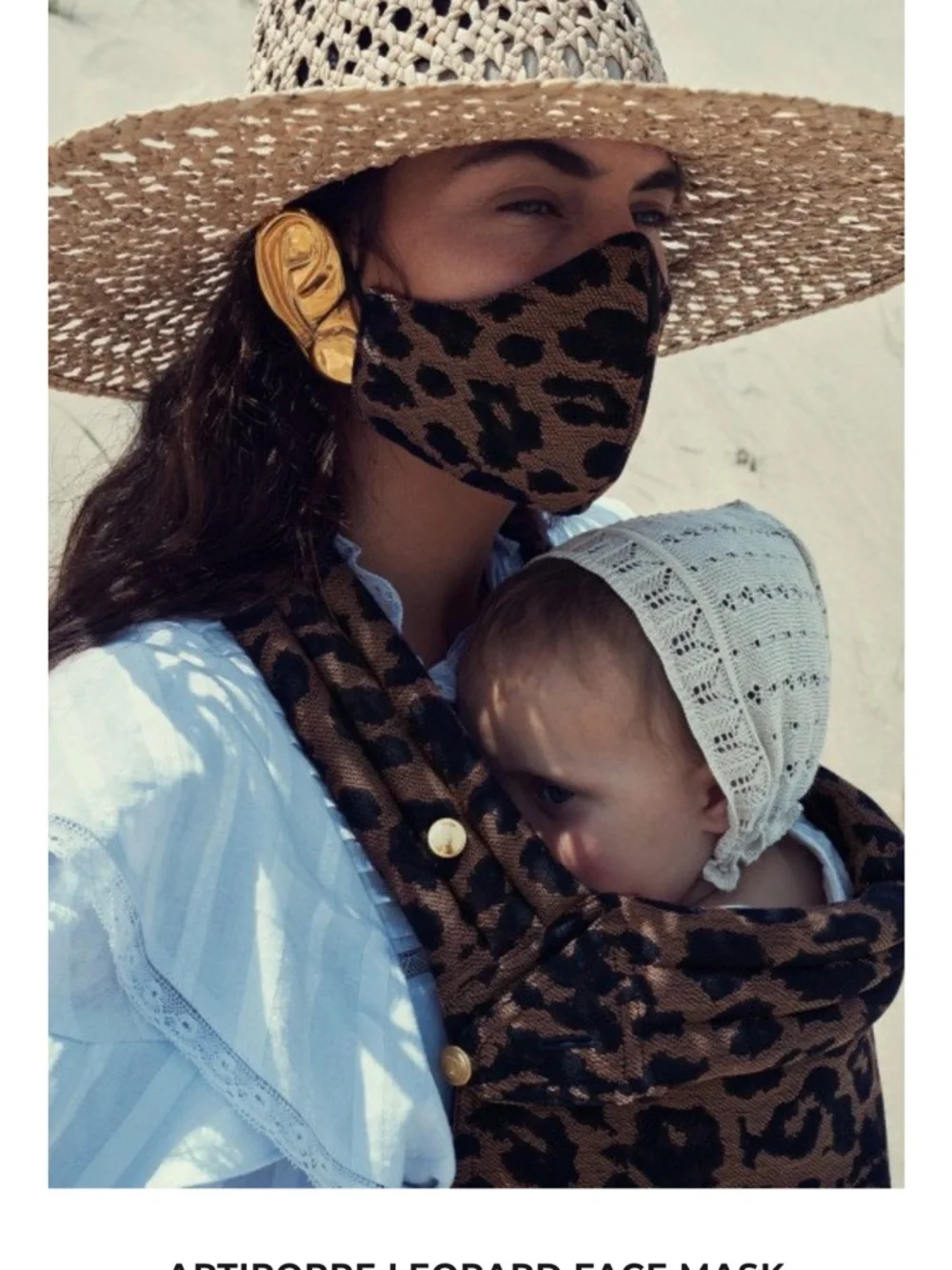 Artipoppe Leopard Print Face Mask - Brown/Black RARE